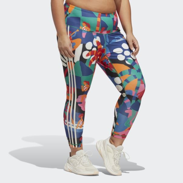 Collant Adidas X Farm Rio 7/8 (grande Taille) Mode Verte Audacieuse