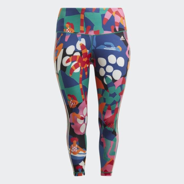 Collant Adidas X Farm Rio 7/8 (grande Taille) Mode Verte Audacieuse