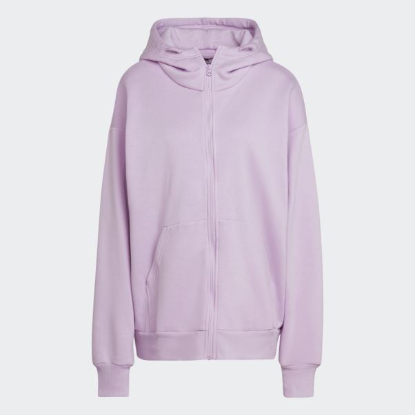 Adidas Studio Lounge Fleece Full-zip Hoodie Lilas