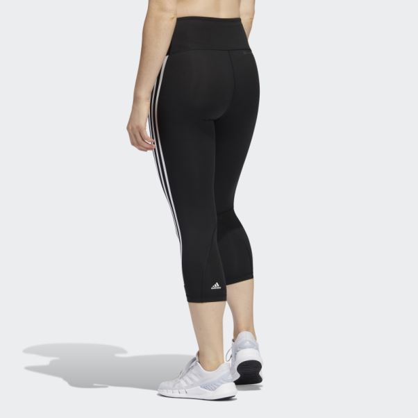 Adidas Optime Trainicons Collant 3 Bandes 3/4 Noir