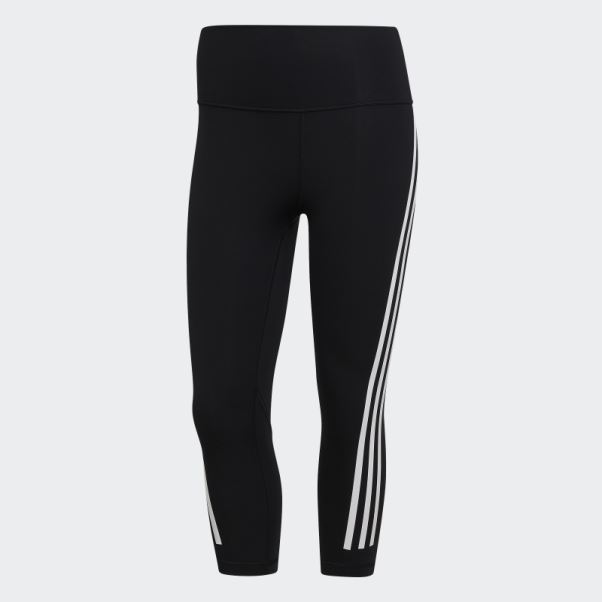 Adidas Optime Trainicons Collant 3 Bandes 3/4 Noir