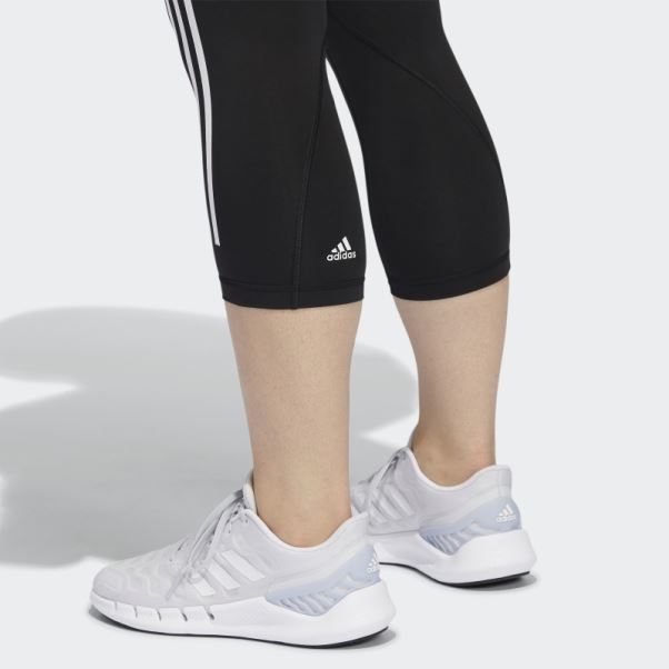 Adidas Optime Trainicons Collant 3 Bandes 3/4 Noir