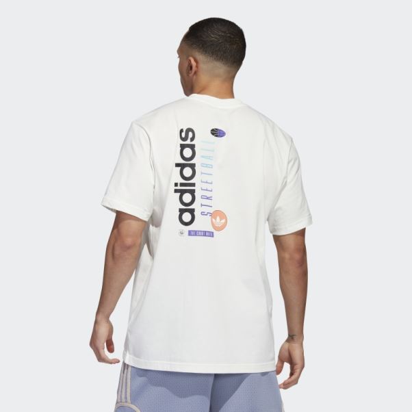 T-shirt Graphique Adidas Basketball Streetball Blanc