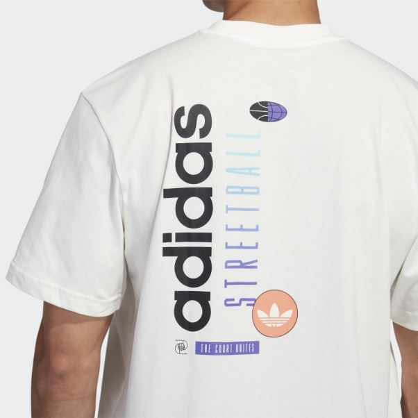 T-shirt Graphique Adidas Basketball Streetball Blanc