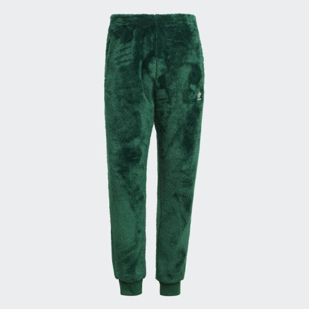 Pantalon De Survêtement Adidas Essentials+ Fluffy Fleece Vert Foncé