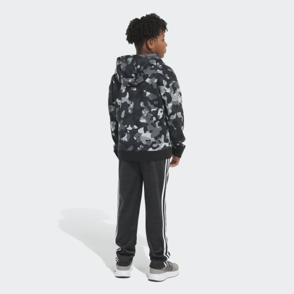 Sweat à Capuche Noir Adidas Camo Allover Print (taille Allongée)