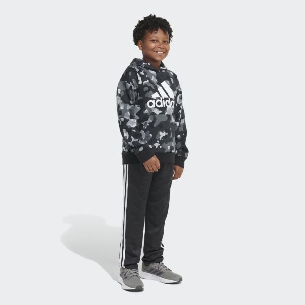 Sweat à Capuche Noir Adidas Camo Allover Print (taille Allongée)