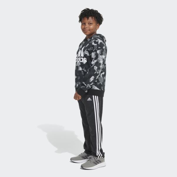 Sweat à Capuche Noir Adidas Camo Allover Print (taille Allongée)