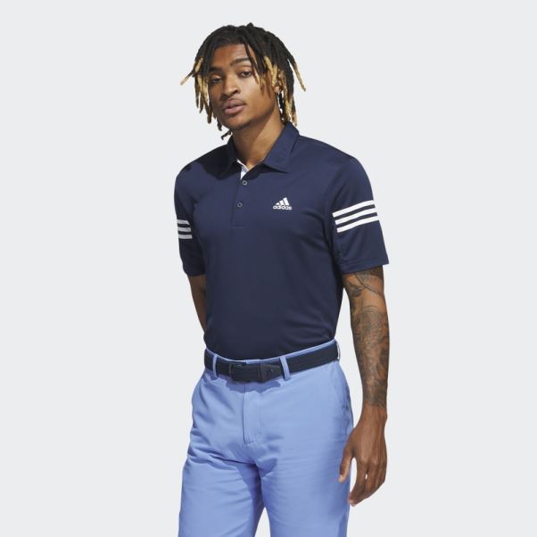 Polo 3 Bandes Adidas Bleu Marine