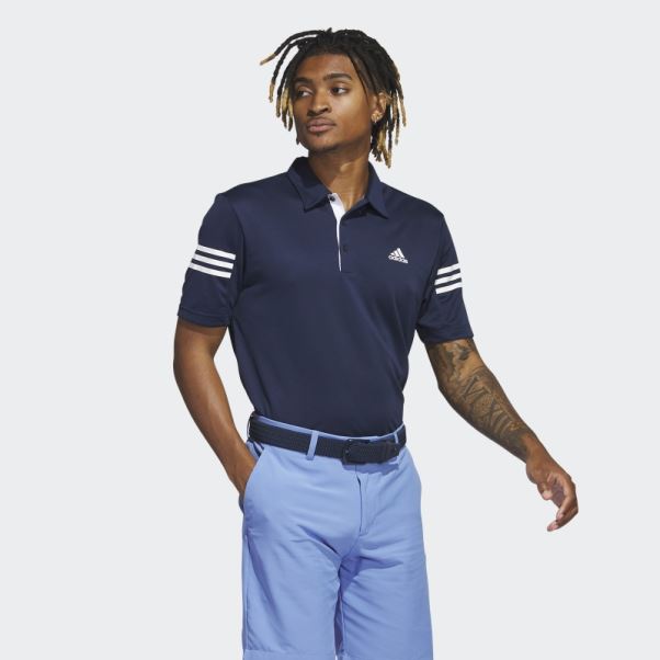 Polo 3 Bandes Adidas Bleu Marine