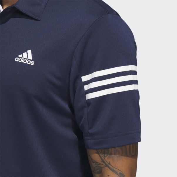 Polo 3 Bandes Adidas Bleu Marine