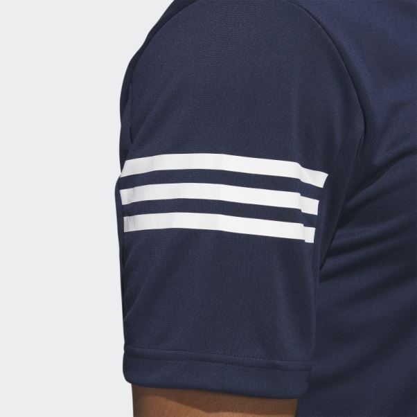Polo 3 Bandes Adidas Bleu Marine
