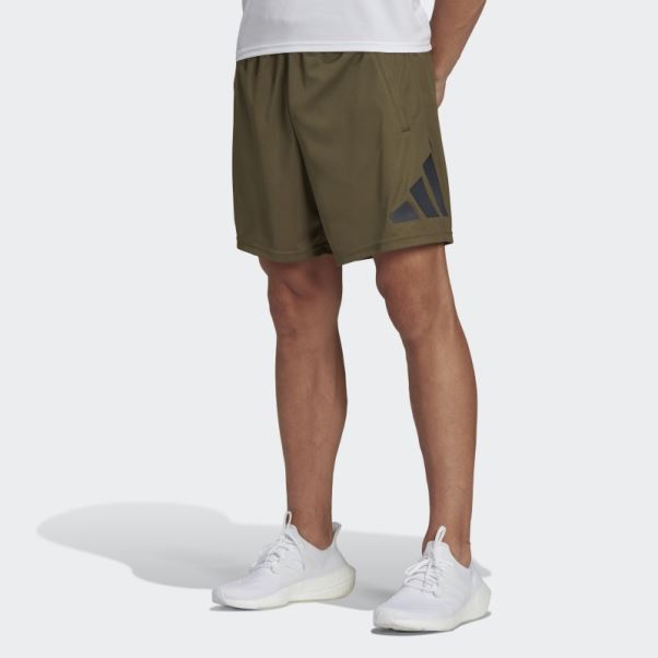 Short D'entraînement Adidas Olive Train Essentials Avec Logo