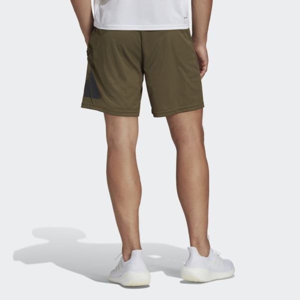Short D'entraînement Adidas Train Essentials Olive Olive