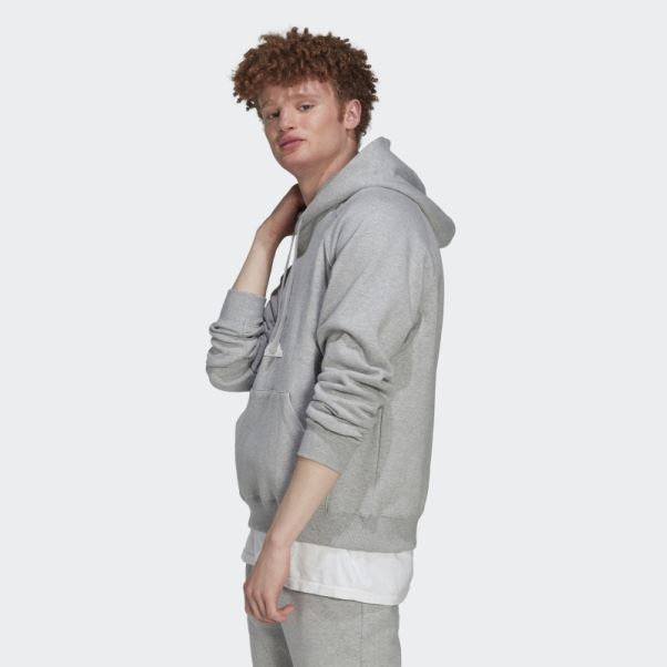 Sweat à Capuche Polaire Adidas Gris Moyen