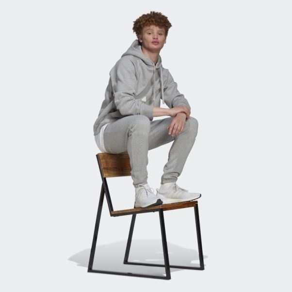 Sweat à Capuche Polaire Adidas Gris Moyen