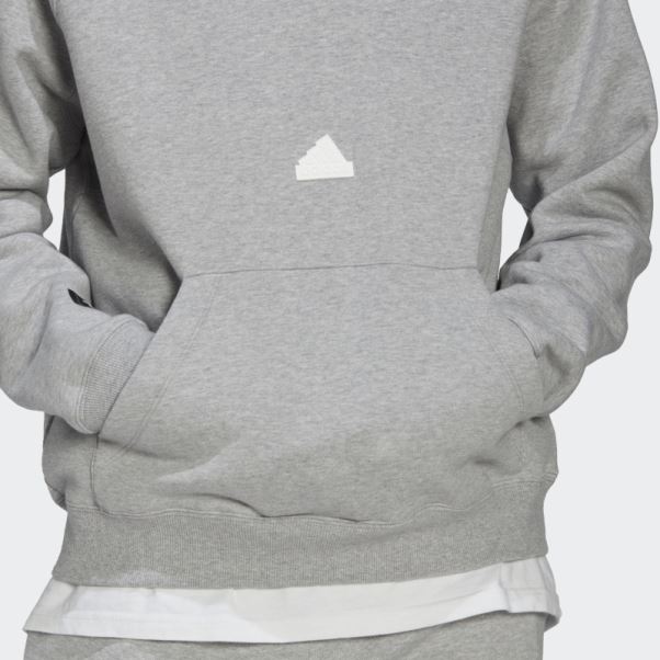 Sweat à Capuche Adidas Gris Moyen