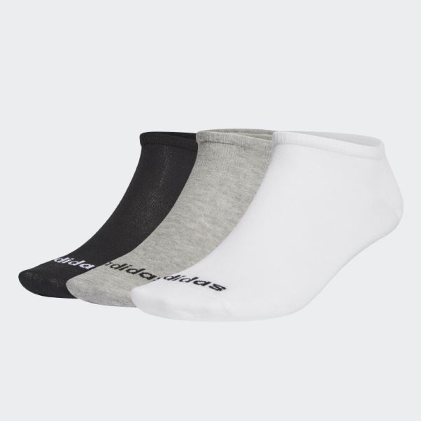 Chaussettes Invisibles 3 Paires Adidas Gris Moyen