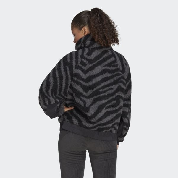 Veste Adidas Hyperglam Polaire Zébrée Noir