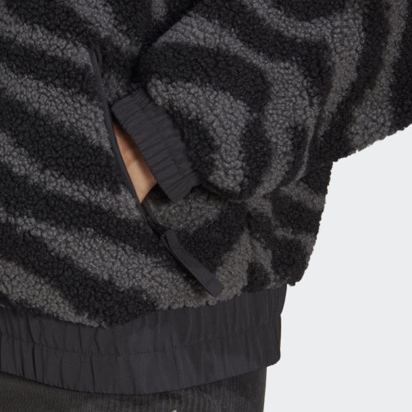 Veste Adidas Hyperglam Polaire Zébrée Noir