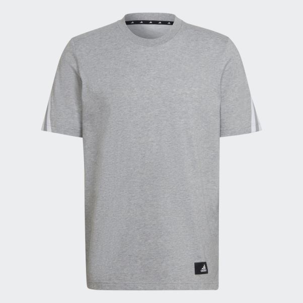 T-shirt à 3 Bandes Adidas Sportswear Future Icons Gris Moyen