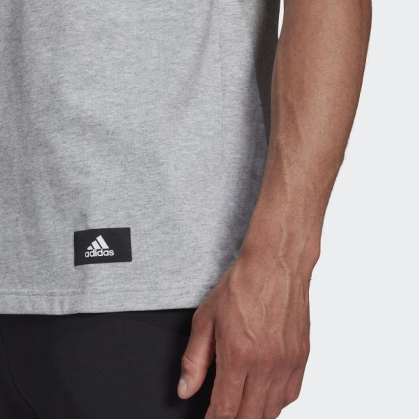 T-shirt à 3 Bandes Adidas Sportswear Future Icons Gris Moyen
