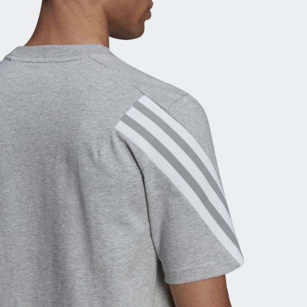 T-shirt à 3 Bandes Adidas Sportswear Future Icons Gris Moyen