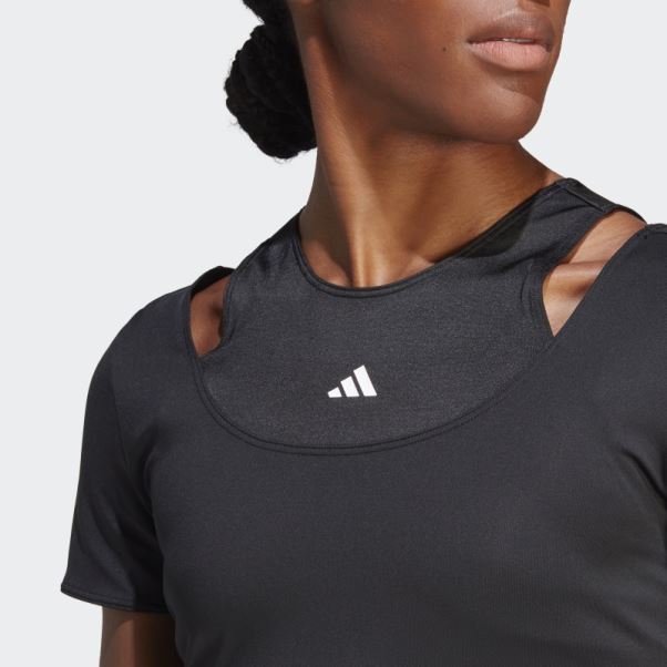 T-shirt D'entraînement Court Adidas Hiit Aeroready Noir