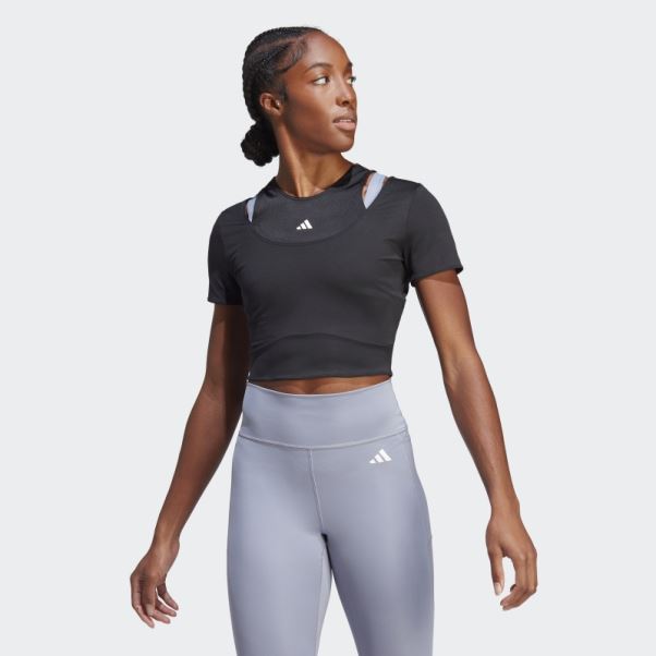 T-shirt D'entraînement Court Aeroready Hiit Adidas Noir