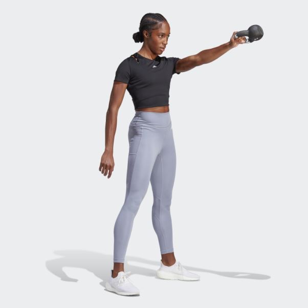 Adidas Hiit Aeroready Crop Training Tee Noir