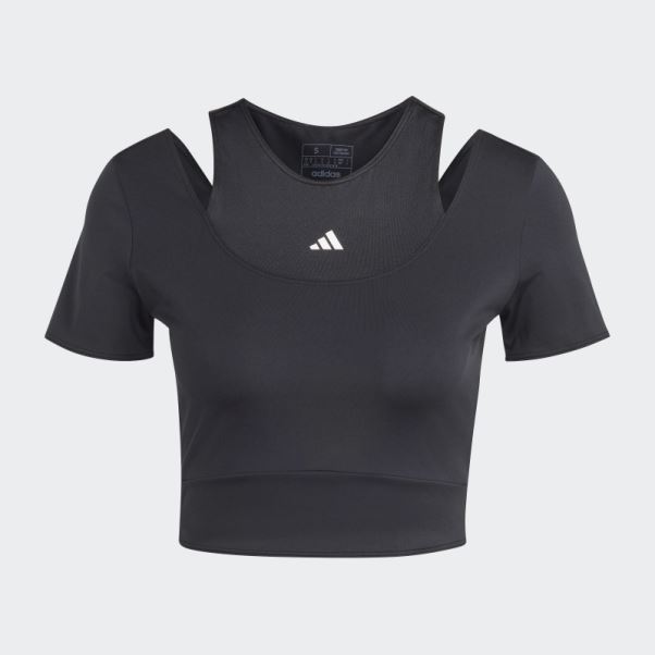 Adidas Hiit Aeroready Crop Training Tee Noir
