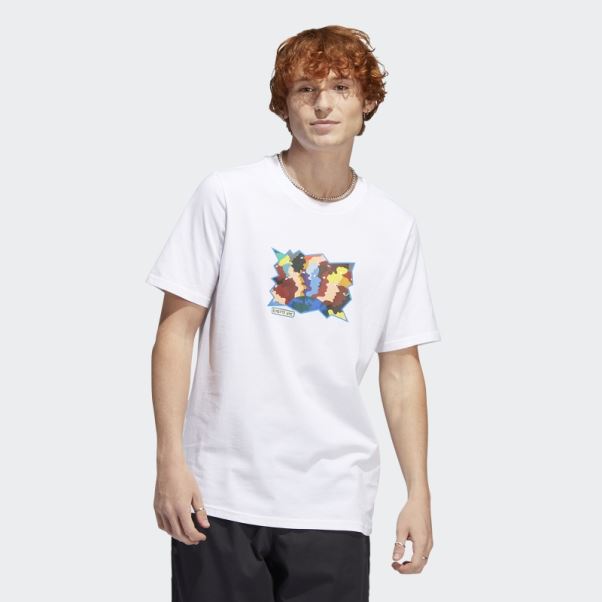 Mettz World Peeps T-shirt Manches Courtes Blanc Adidas