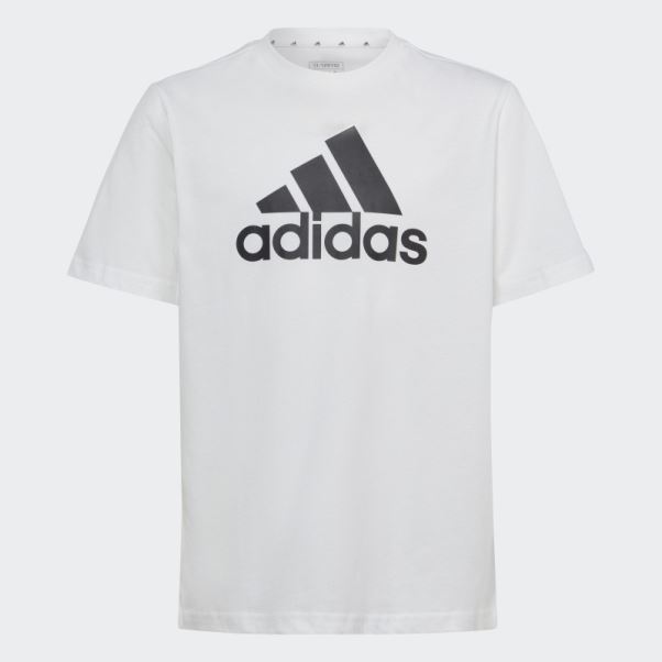 Adidas Essentials T-shirt Ample En Coton à Gros Logo Blanc