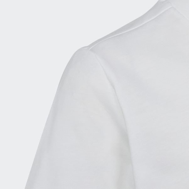 Adidas Essentials T-shirt Ample En Coton à Gros Logo Blanc