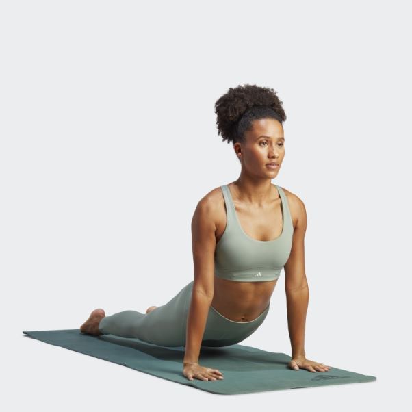 Soutien-gorge à Maintien Moyen Adidas Coreflow Luxe Studio Vert Argenté