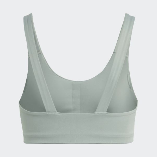 Soutien-gorge à Maintien Moyen Adidas Coreflow Luxe Studio Vert Argenté