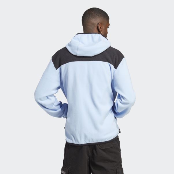 Bleu Aube Adidas Aventure Fc Sweat à Capuche Polaire Entièrement Zippé