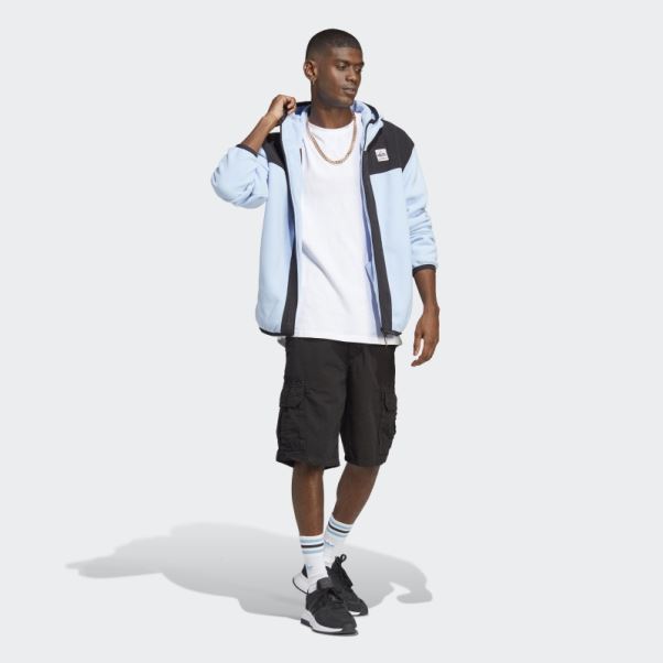 Bleu Aube Adidas Aventure Fc Sweat à Capuche Polaire Entièrement Zippé