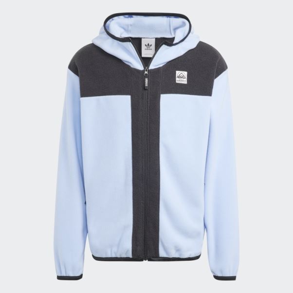 Bleu Aube Adidas Aventure Fc Sweat à Capuche Polaire Entièrement Zippé