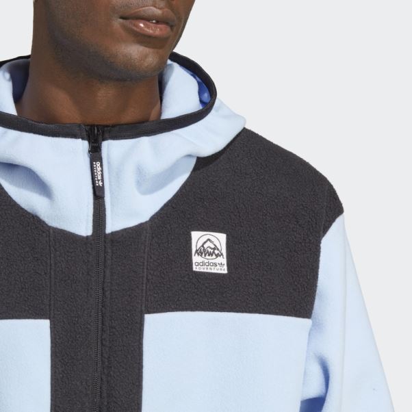Bleu Aube Adidas Aventure Fc Sweat à Capuche Polaire Entièrement Zippé