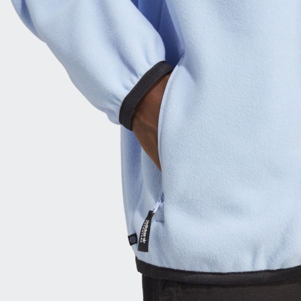 Bleu Aube Adidas Aventure Fc Sweat à Capuche Polaire Entièrement Zippé