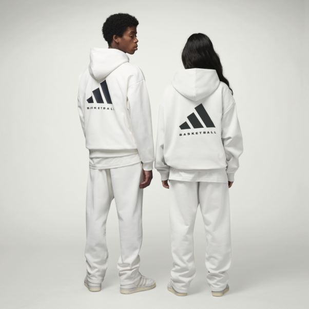 Adidas Basketball Sweat à Capuche Blanc Mode