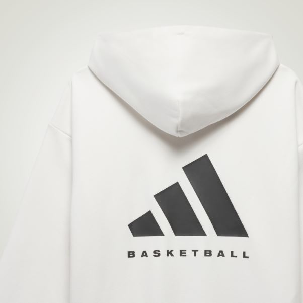 Adidas Basketball Sweat à Capuche Mode Blanc