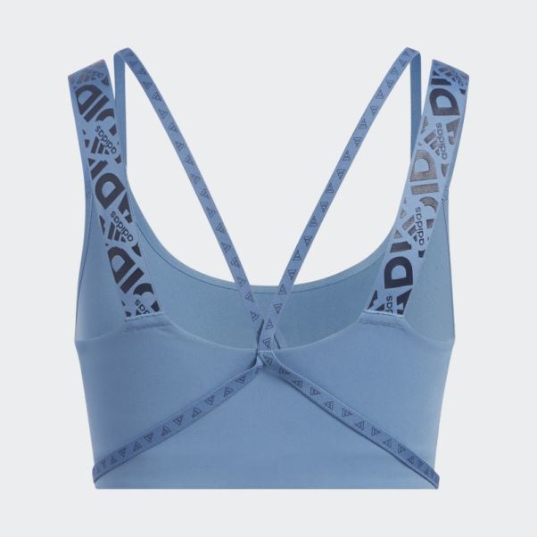 Soutien-gorge à Logo à Maintien Léger Aeroimpact Training Adidas Bleu Altéré