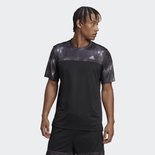 T-shirt D'entraînement à Imprimé Craie Adidas Aeroready Workout Noir