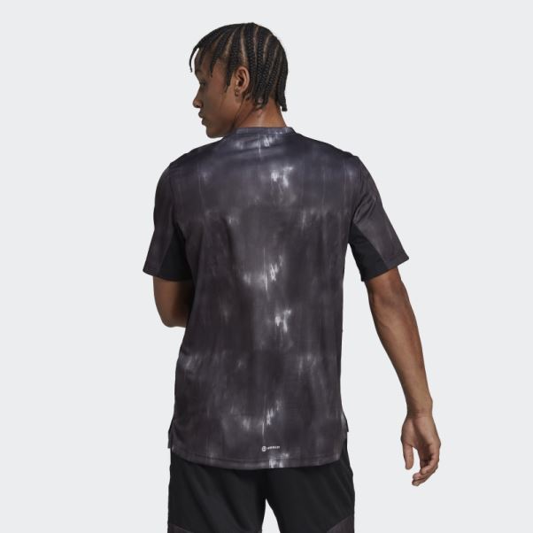 T-shirt D'entraînement à Imprimé Craie Adidas Aeroready Workout Noir