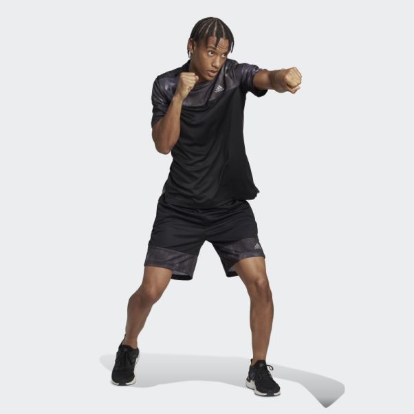 T-shirt D'entraînement à Imprimé Craie Adidas Aeroready Workout Noir