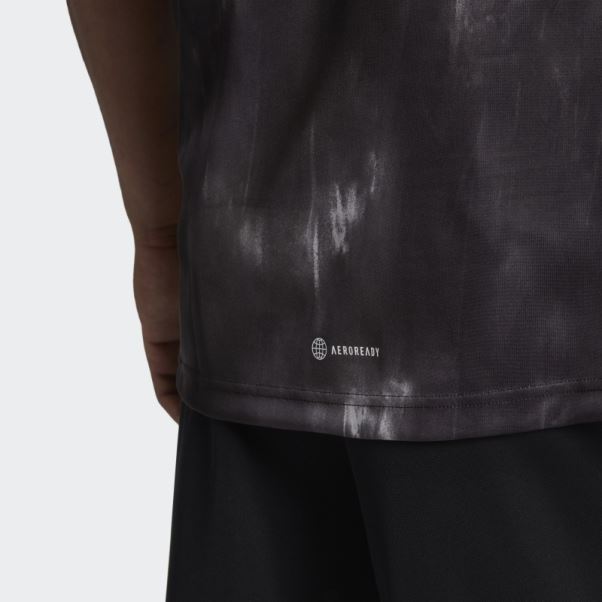 T-shirt D'entraînement à Imprimé Craie Adidas Aeroready Workout Noir