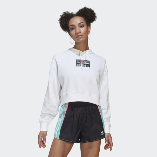 Adidas Sweat à Capuche Blanc Mode