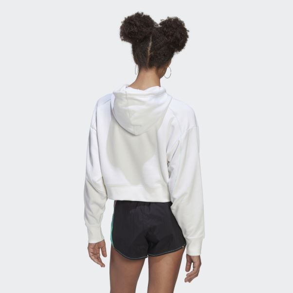 Adidas Sweat à Capuche Blanc Mode